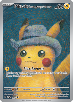 Grey Felt Hat Pikachu